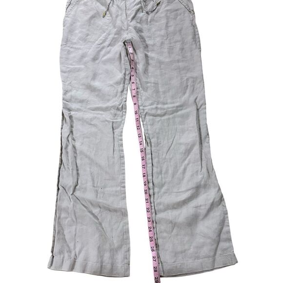 Ellen Tracy ~ 100% Linen Khaki Pull On Pants ~ size S ~ drawstring tie - Picture 10 of 13